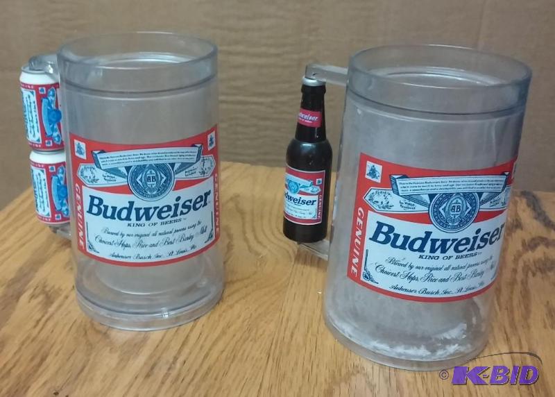 lot 75 image: Lot of 2 Freezer Bud Mugs with Beer handles...