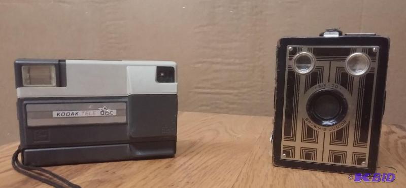 Lot of 2 Vintage Cameras Kodak Disk Camera a...