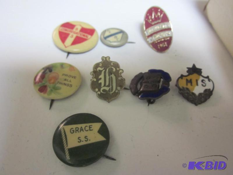 lot 11 image: Lot of antique pins, (2) are sterling silver....