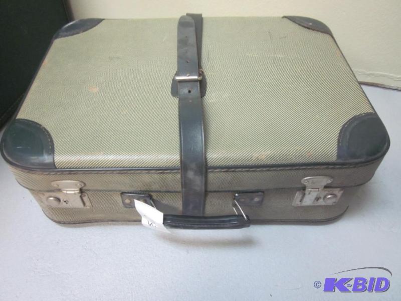lot 23 image: Vintage Hartplatte suitcase with leather stra...