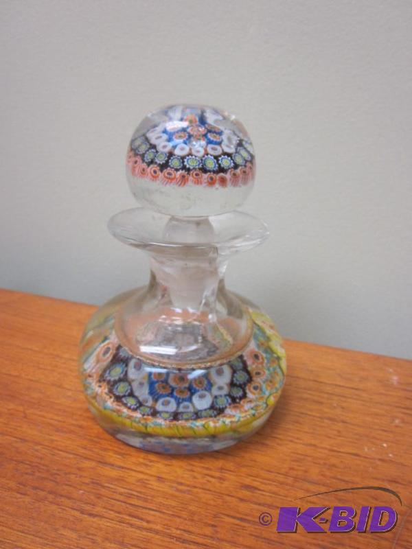 lot 49 image: Early Millifiori Paper Weight Inc. jar, has s...