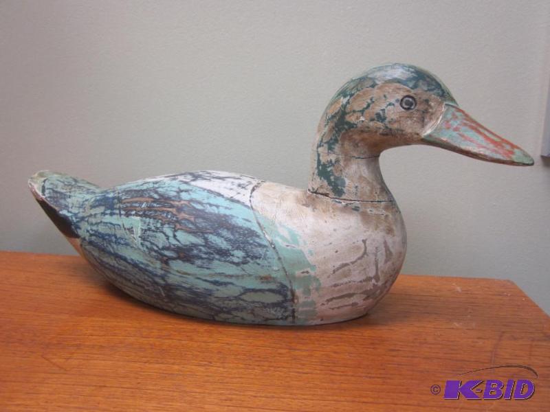 lot 57 image: 13 inch vintage hand carved and hand painted ...