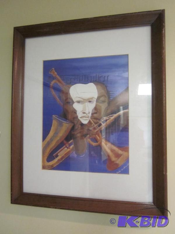 lot 93 image: Original framed painting, unknown artist, sig...