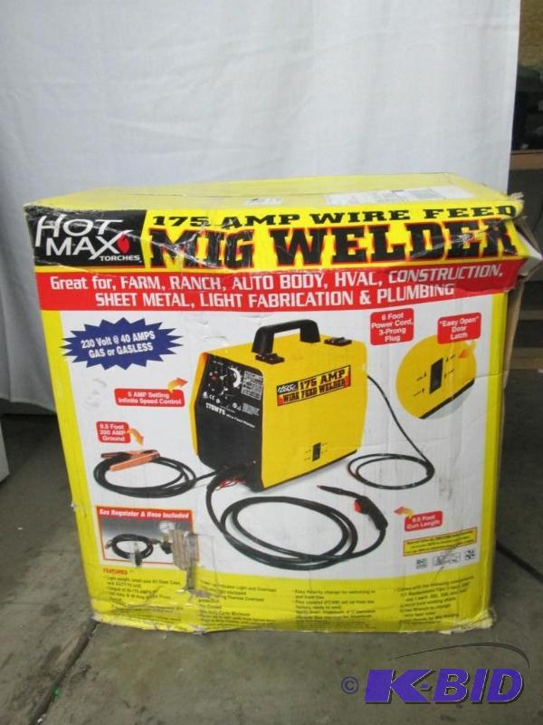 lot 1 image: Hot Max Torches 175 Amp Wire Feed MIG Welder
