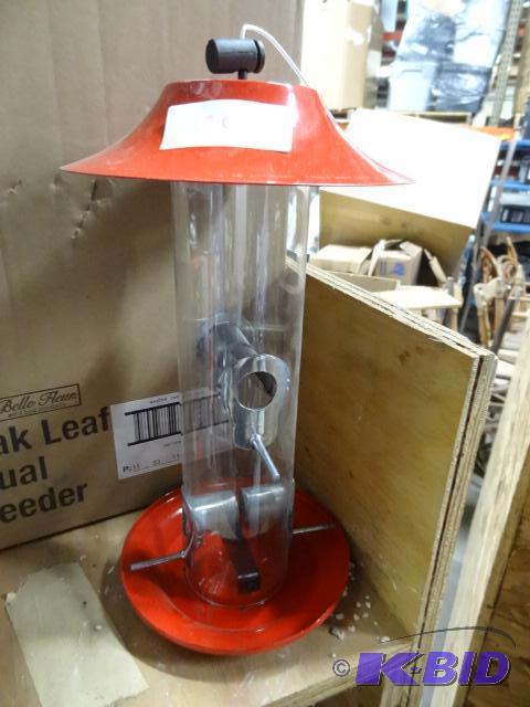 New red roof tube metal bird feeder made by N...