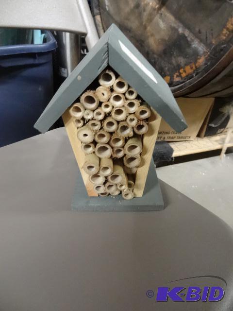 New wood and bamboo Bee House. Provides a gre...