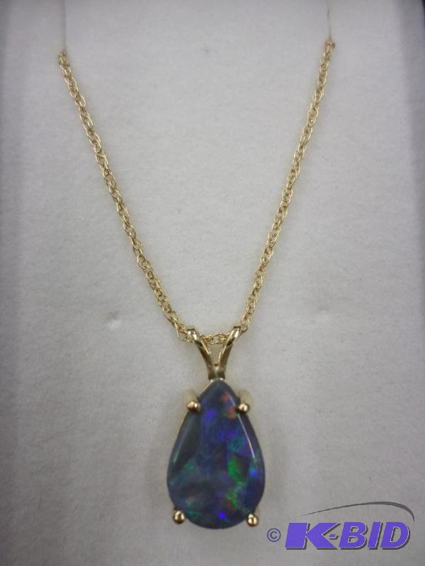 1.62ct tear drop, Lightning Ridge Black Opal ...