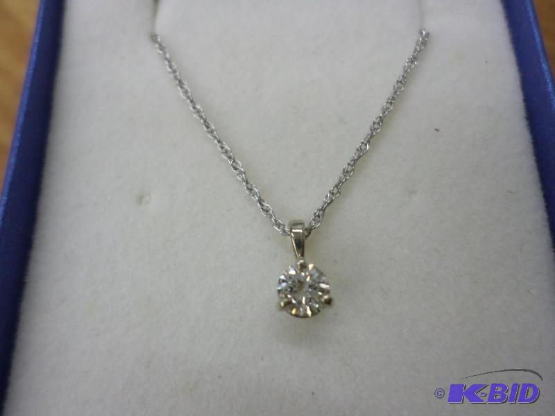 .22ct Diamond 14kt white gold pendant, with a...