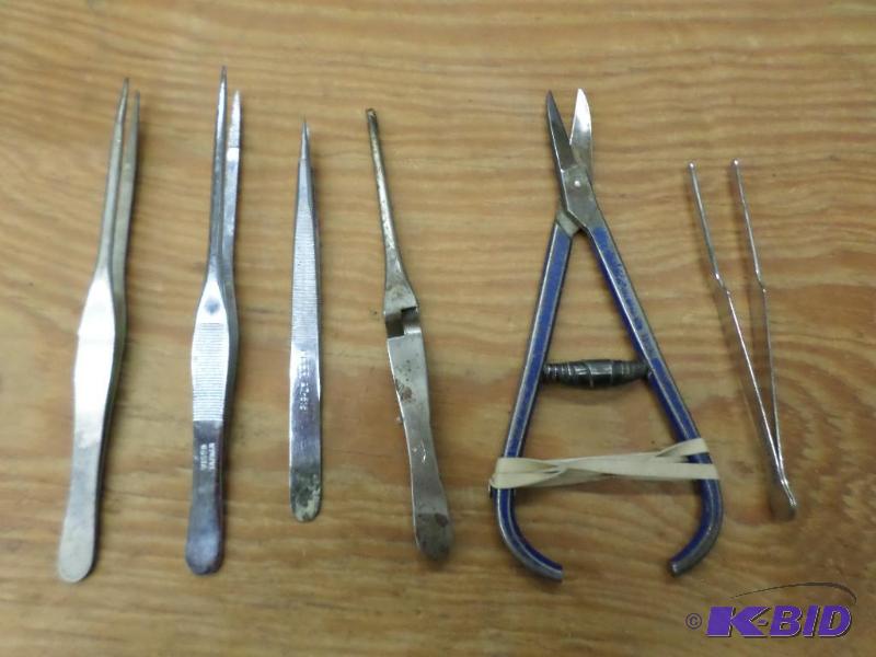 bag of old jewelers tweezers...