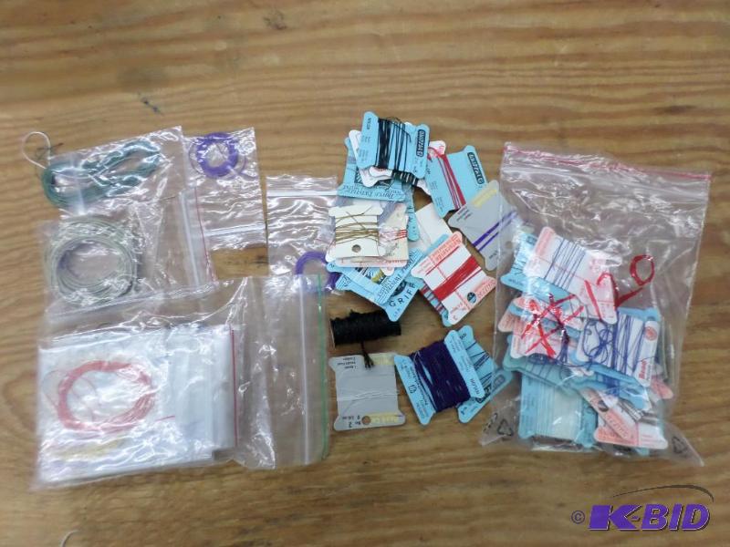 bag of misc. bead cord on cards...