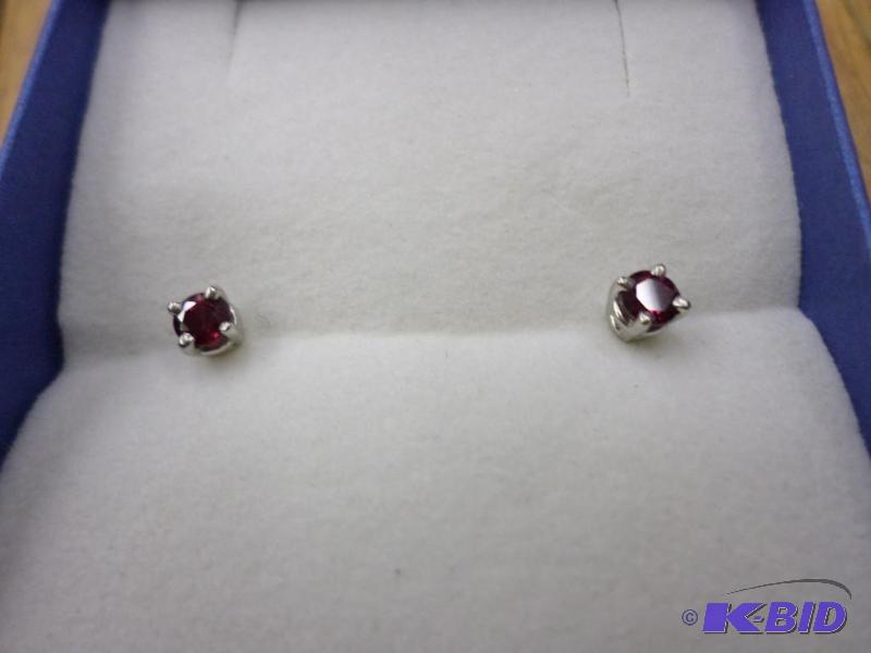 .41ct tw Ruby earrings in platinum settings. ...