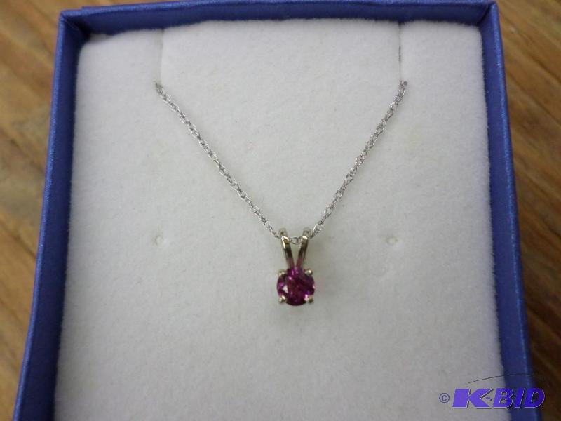 .18ct Pink Tourmaline 14kt white gold pendant...