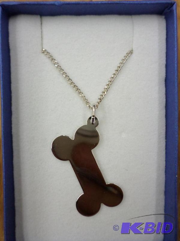 1&quot Dog Bone engraveable charm pendant on...