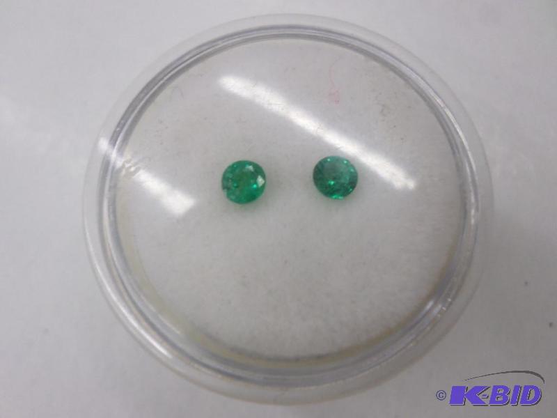 loose round Emeralds .38ct...
