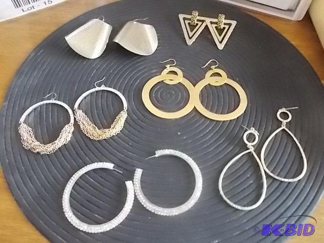 6-Pair Gold Tone Pierced Earrings...