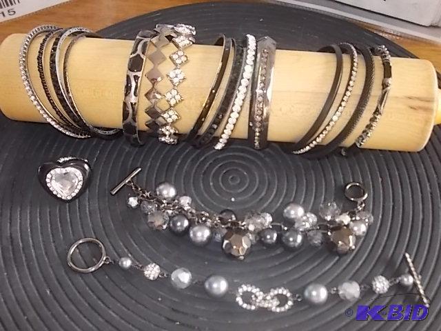 BlackRhinestone Bangle Bracelets, 1-Stretch ...