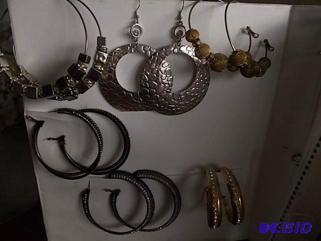 Lot Of LargeBling Pierced Earrings...