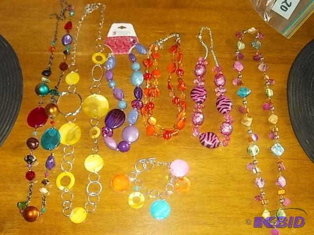6-Multi Color Necklaces, 1-Bracelet...