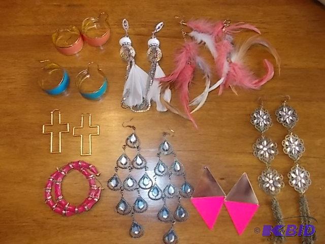 9-Pair Pierced Earrings...
