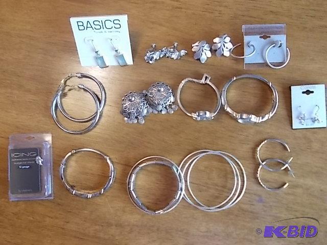 Lot Of Silver Tone&nbspBracelets, Watches, E...
