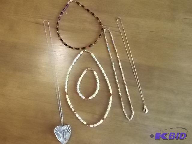 3-Silver Tone Necklaces (Sterling ), Other B...