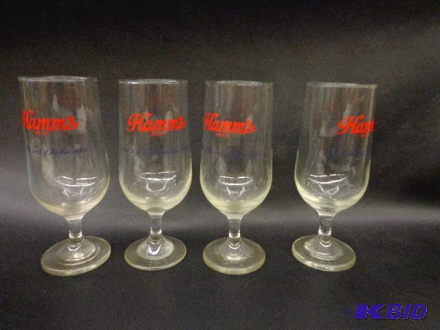 lot 149 image: Hamms Beer Glasses   Set of 4 Glasses (Born ...