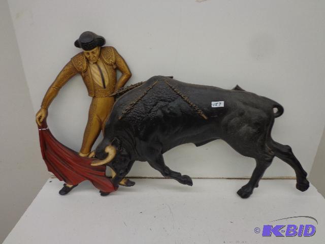 lot 157 image: Bull and Bull Fighter Decoration   Mexican Ma...
