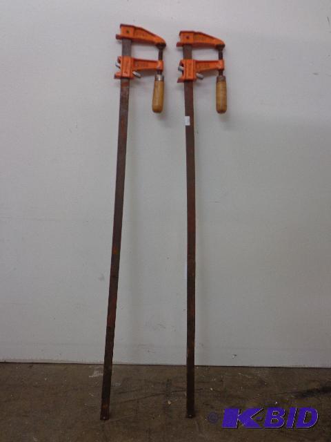lot 18 image: Pony Clamps   Pair of 34" Clamps  Nice S...