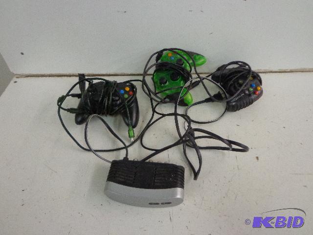 lot 41 image: X-Box   3 Controllers  1 Junction Box  Nice A...