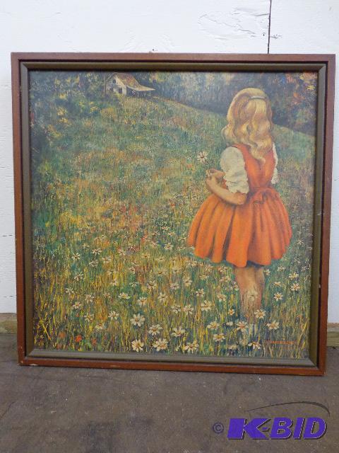 lot 7 image: &quotWistful Girl"   24" x 24"...