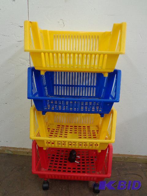 lot 9 image: Stackable Organizer Baskets   4 Individual Ba...