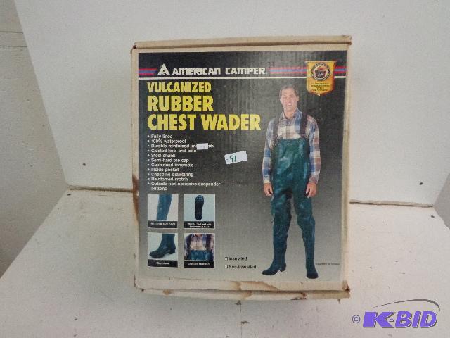 lot 91 image: Chest Waders   Vulcanized Rubber  Size 10  In...
