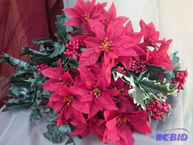 Burgandy flowers with berries and leaves qty....