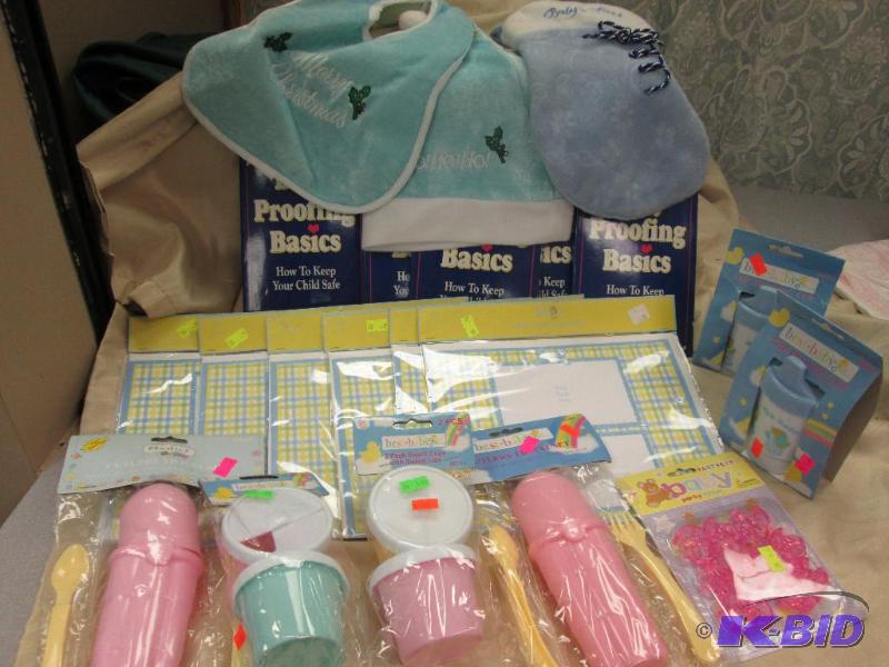 baby proofing book, baby bib and hat, snack c...