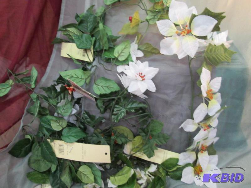 white flowers garland and leaves qty. 6...