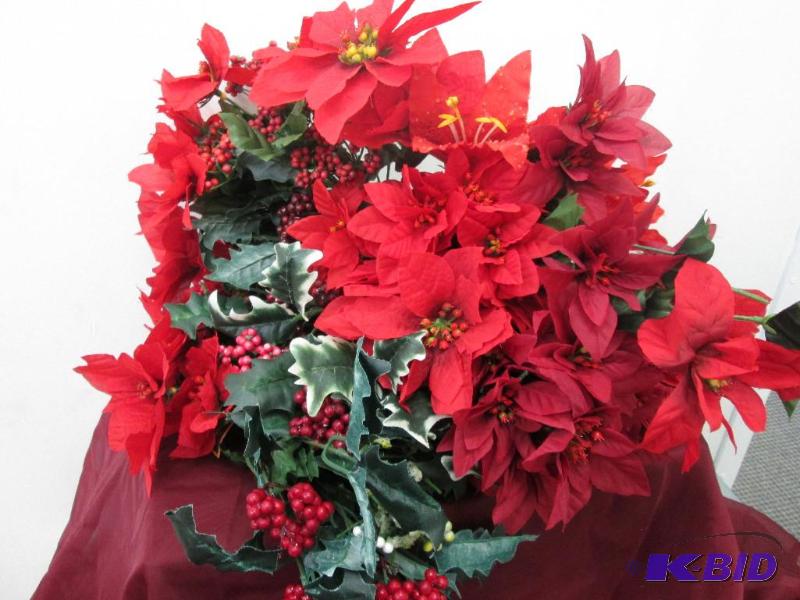 Red flowers with berries and leaves. Qty 18...