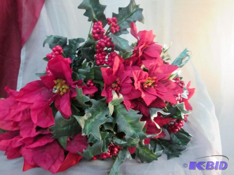 Burgandy flowers with berries and leaves qty....