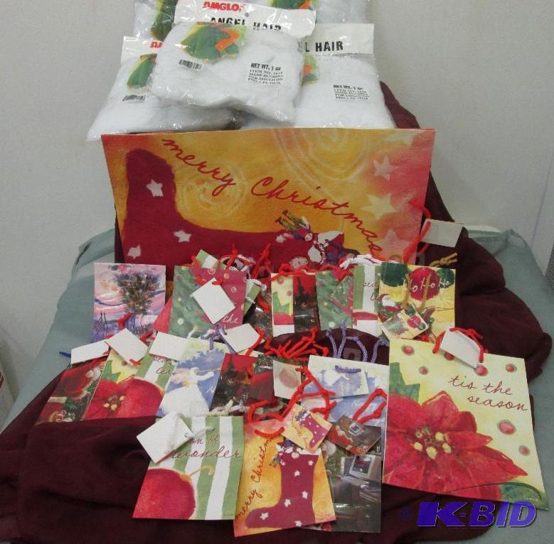 20 small size gift bags, 5 pkg of angel hair,...