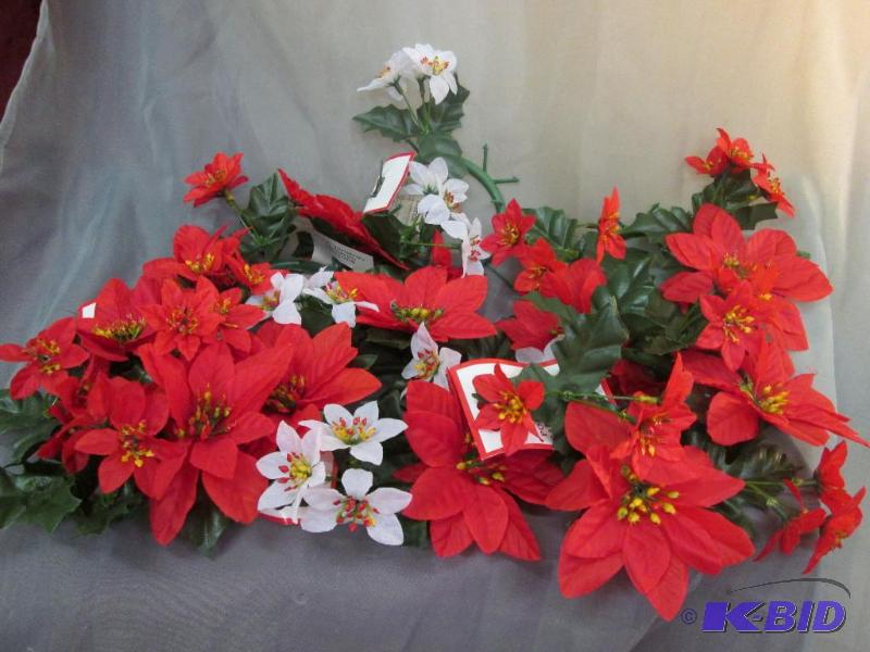 Red and white poinsetta candle rings. Qty 6...