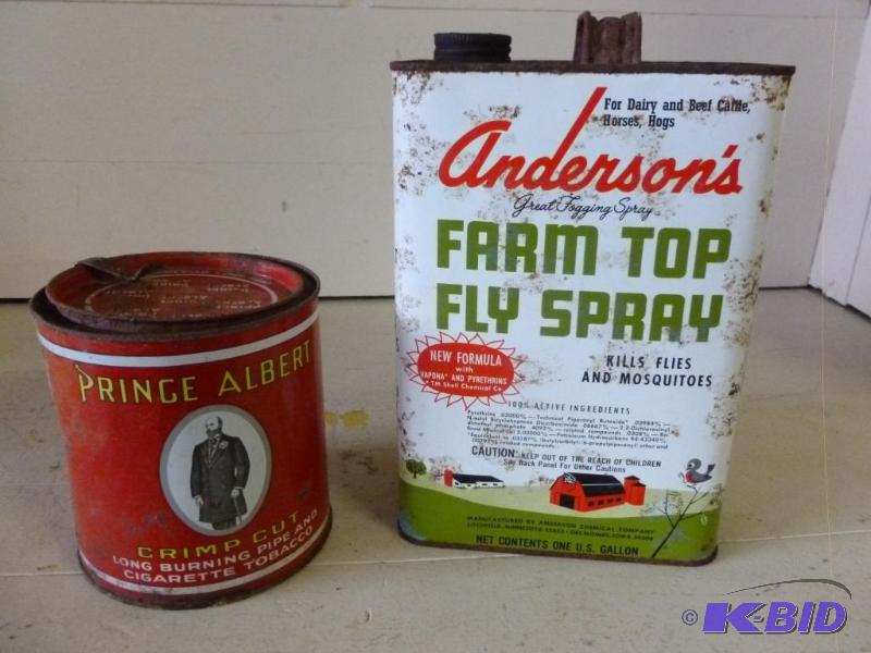 lot 111 image: Lot of two vintage metal containers that incl...