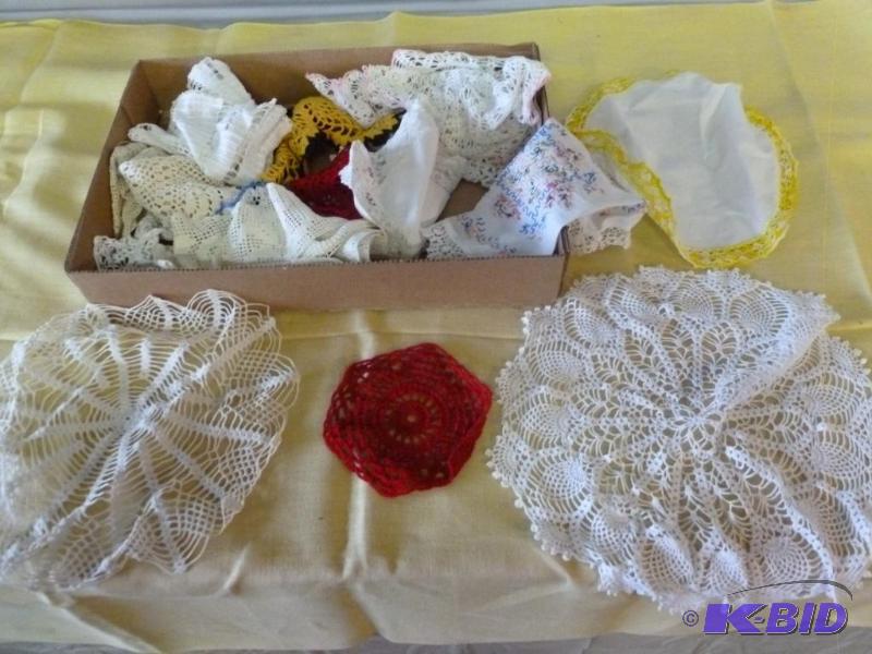 lot 141 image: Large lot of nice doilies and fancy works.&nb...