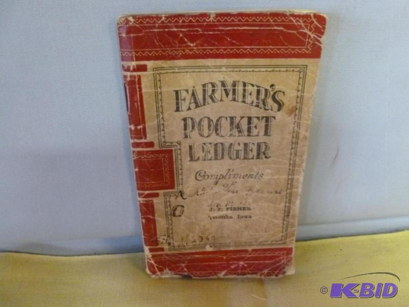 lot 151 image: Antique John Deere Farmer Ledger Book - J.F F...