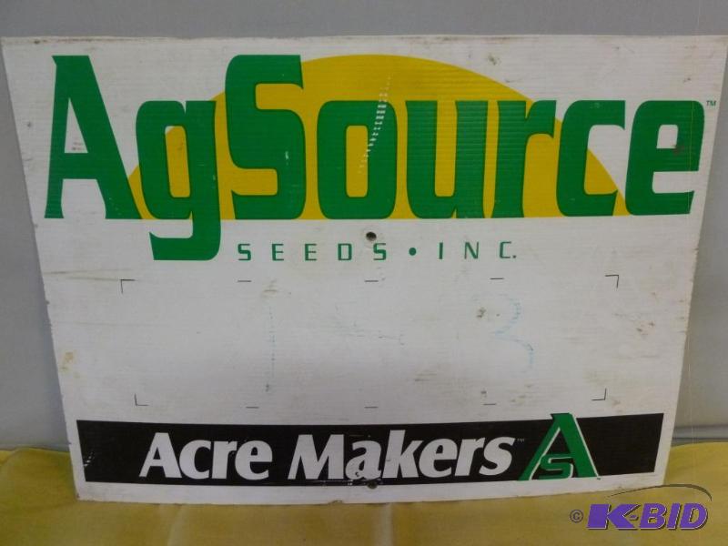 lot 181 image: Ag Source ribbed plastic sign that measures 1...