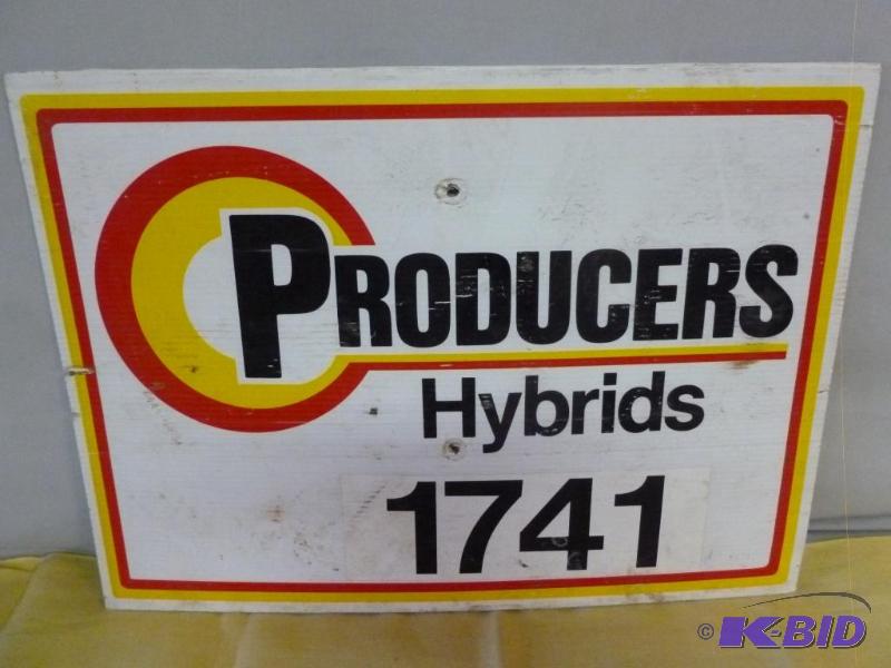 lot 182 image: Producers Hybrids ribbed plastic sign that me...