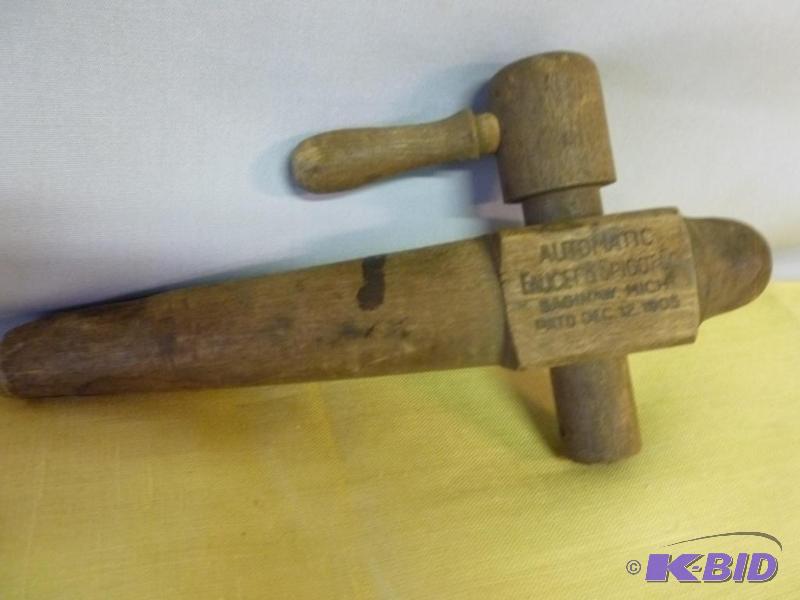 lot 196 image: Antique Automatic Faucet & Spigot Co. woo...