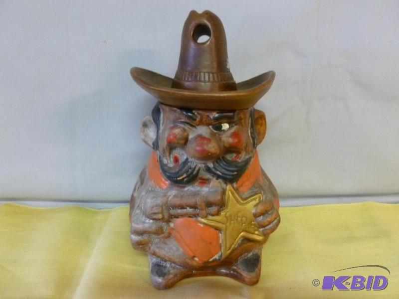 lot 61 image: Large Sheriff ceramic cookie jar that measure...
