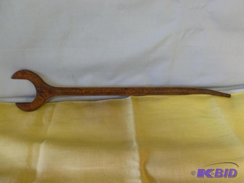 lot 96 image: Large heavy duty steel implement wrench that ...