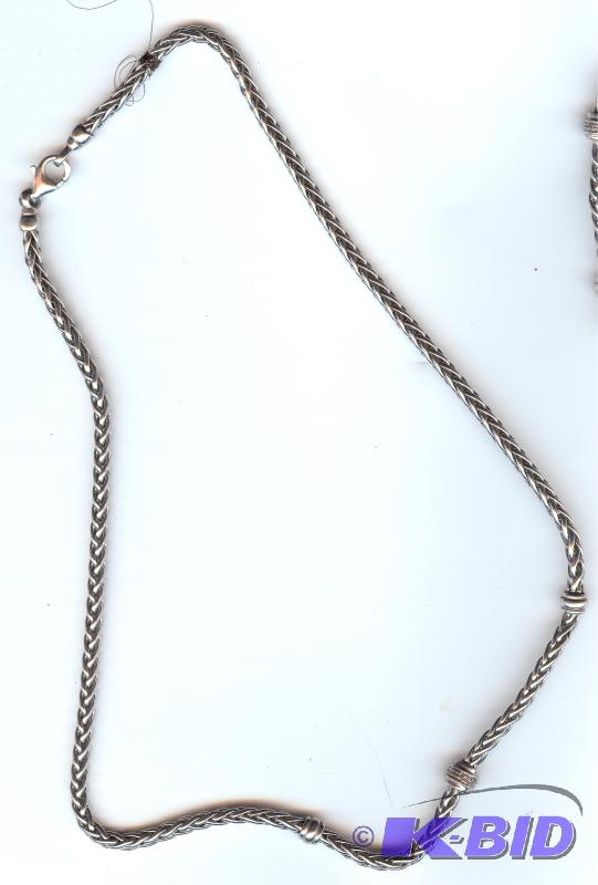 16&quot Sterling silver woven designer neckl...