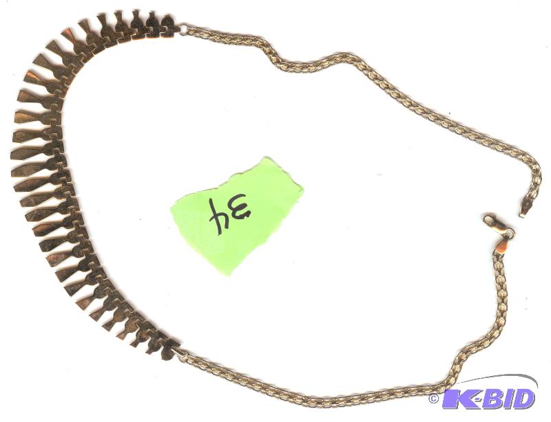 10 Kt gold tricolor necklace 4.9 dwt (pennywe...