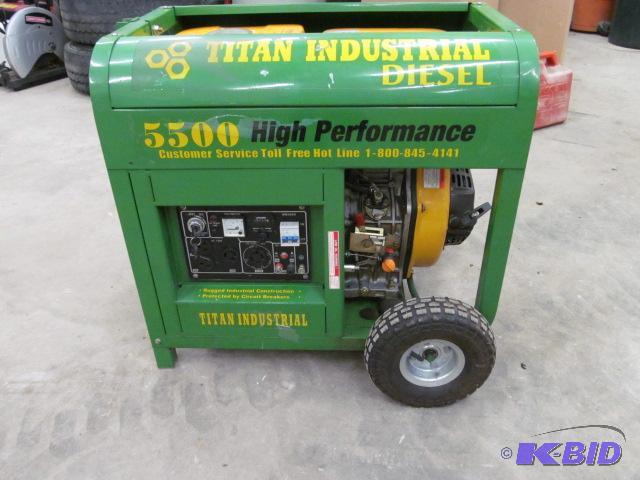 lot 11 image: Titan Industrial 5500 Generator  Serial # DG...